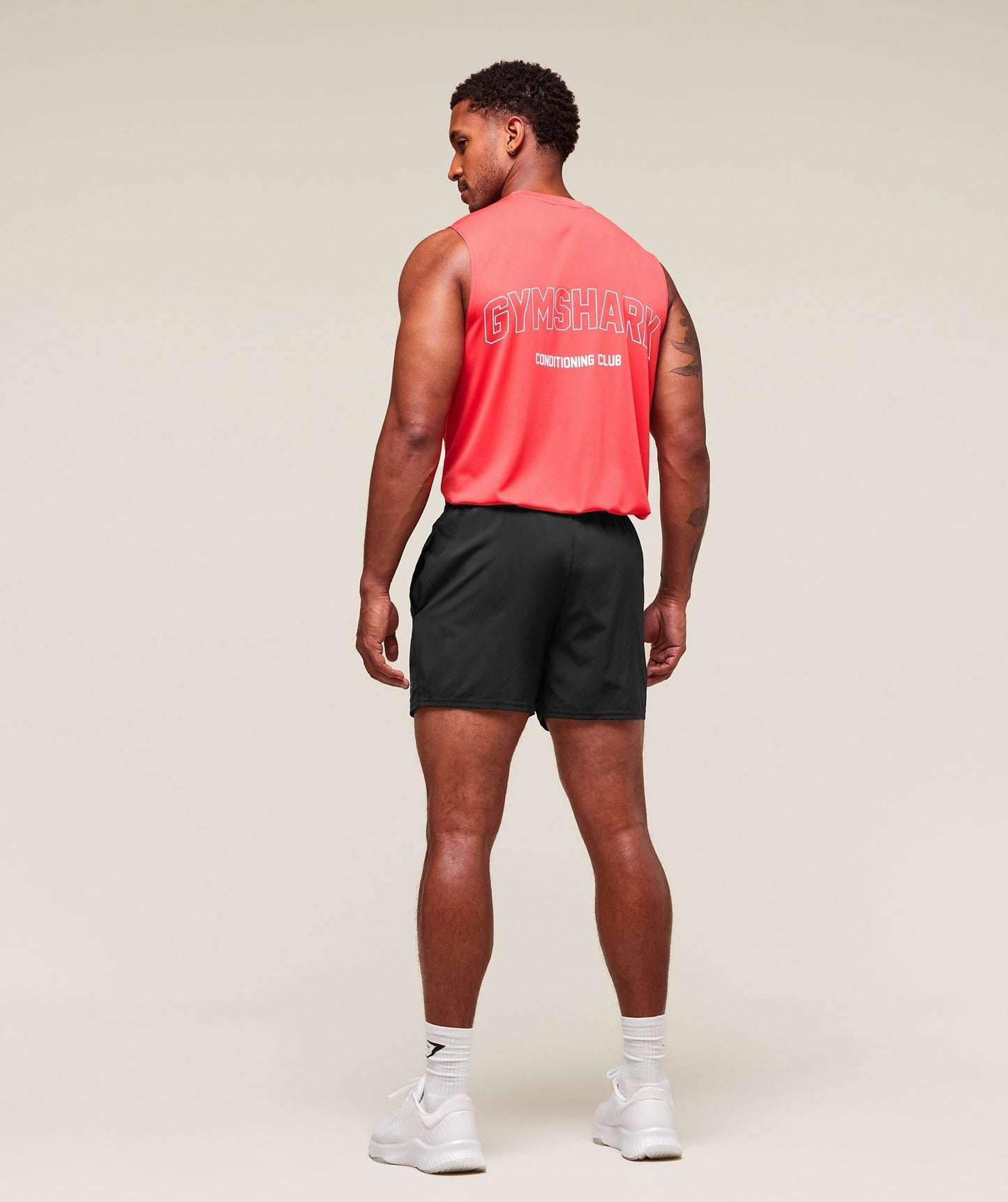 Gymshark Hybrid Athlete Cut Off Tank - Coral Red