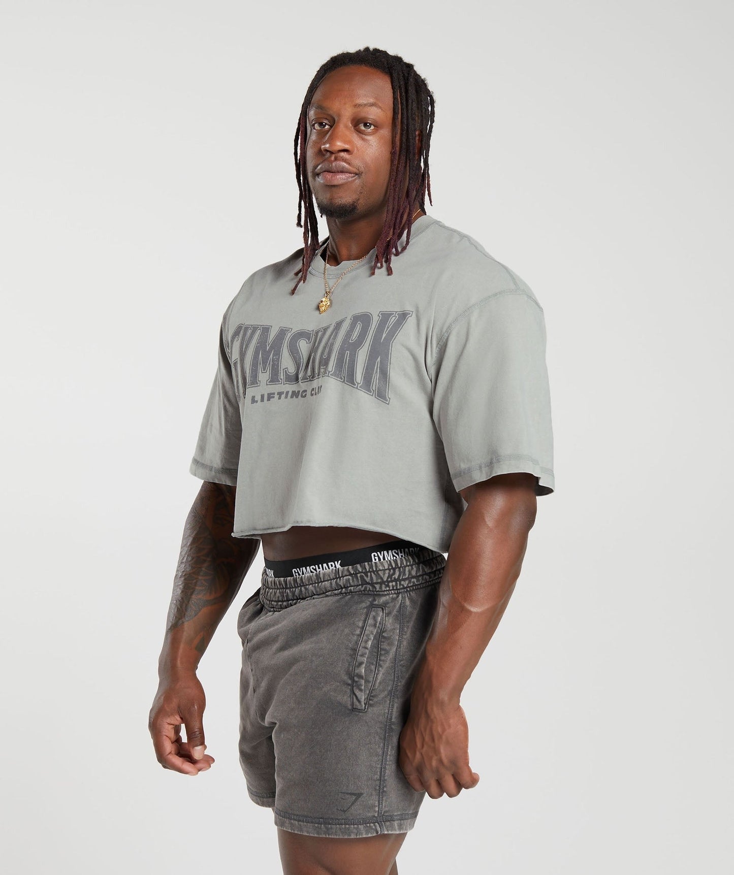 Gymshark Heritage Washed Crop T-Shirt - Smokey Grey