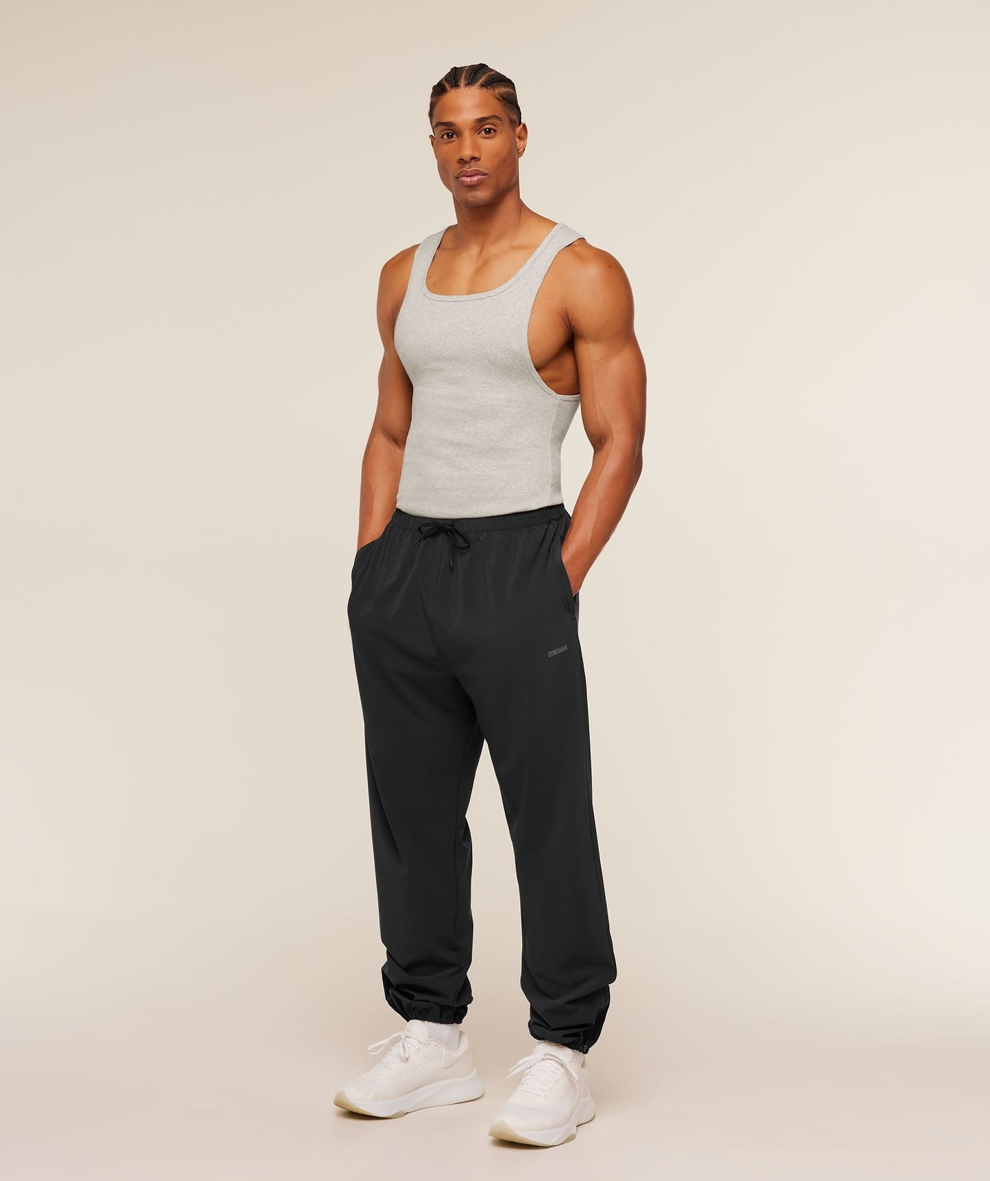Gymshark x CBUM Ribbed Tank - Bros Stone Grey Marl