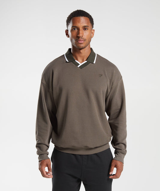 Gymshark Rest Day Street Polo Pullover - Camo Brown