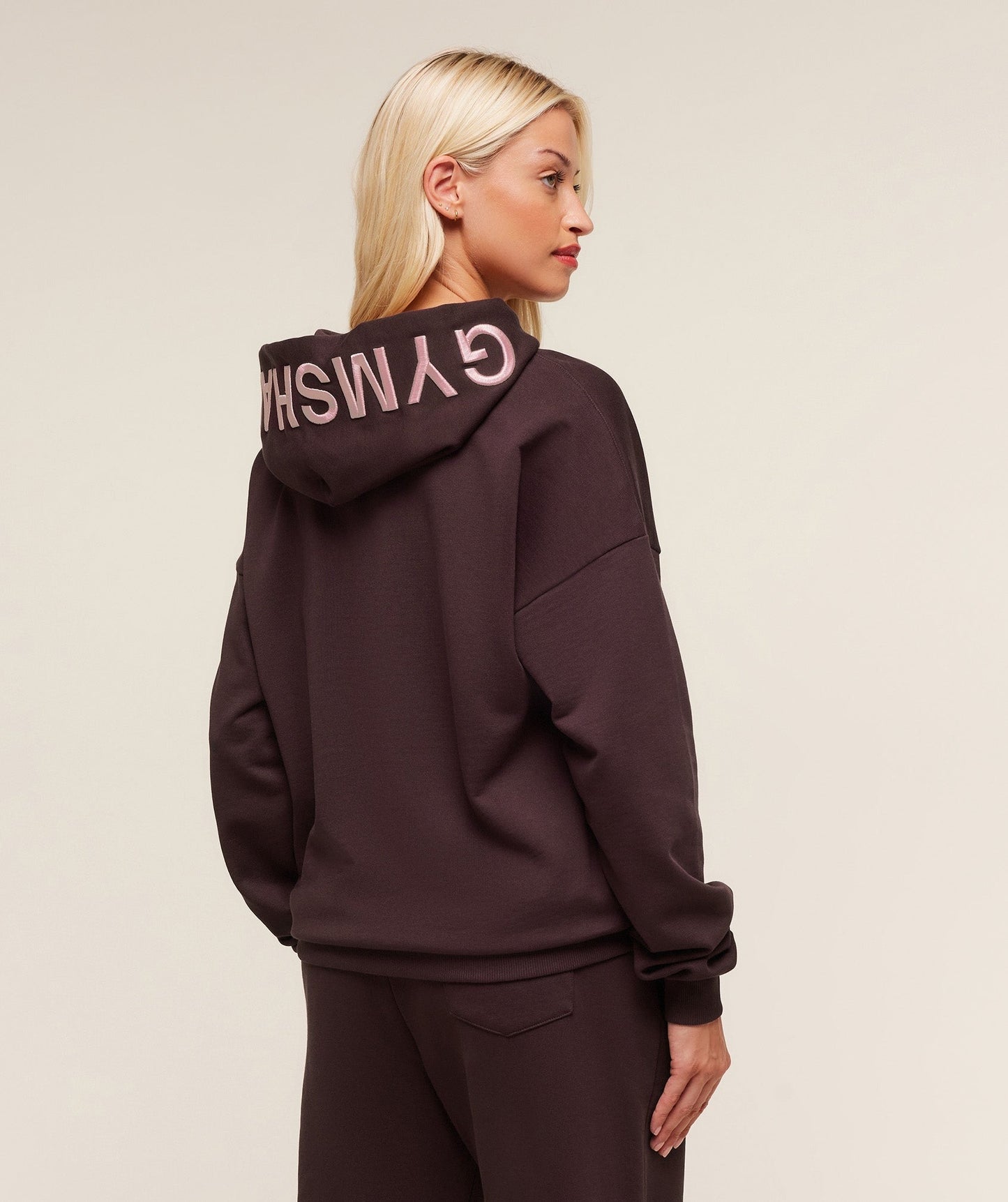 Gymshark Embroidered Zip Up Hoodie - Cherry Purple