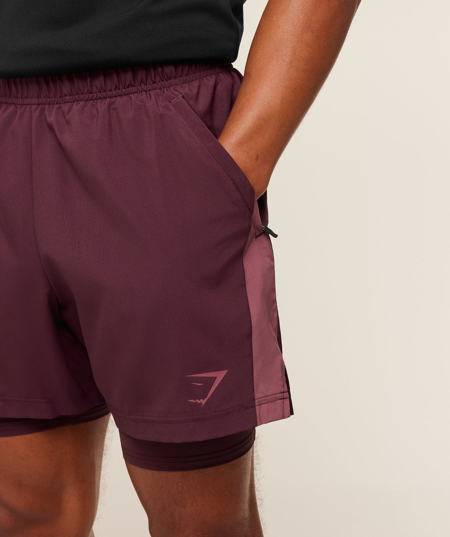 Gymshark Sport 5" 2 in 1 Shorts - Impact Burgundy/Reset Pink