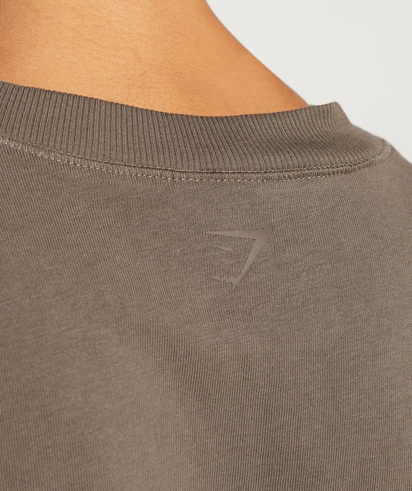 Gymshark Cotton Boxy Crop Top - Camo Brown