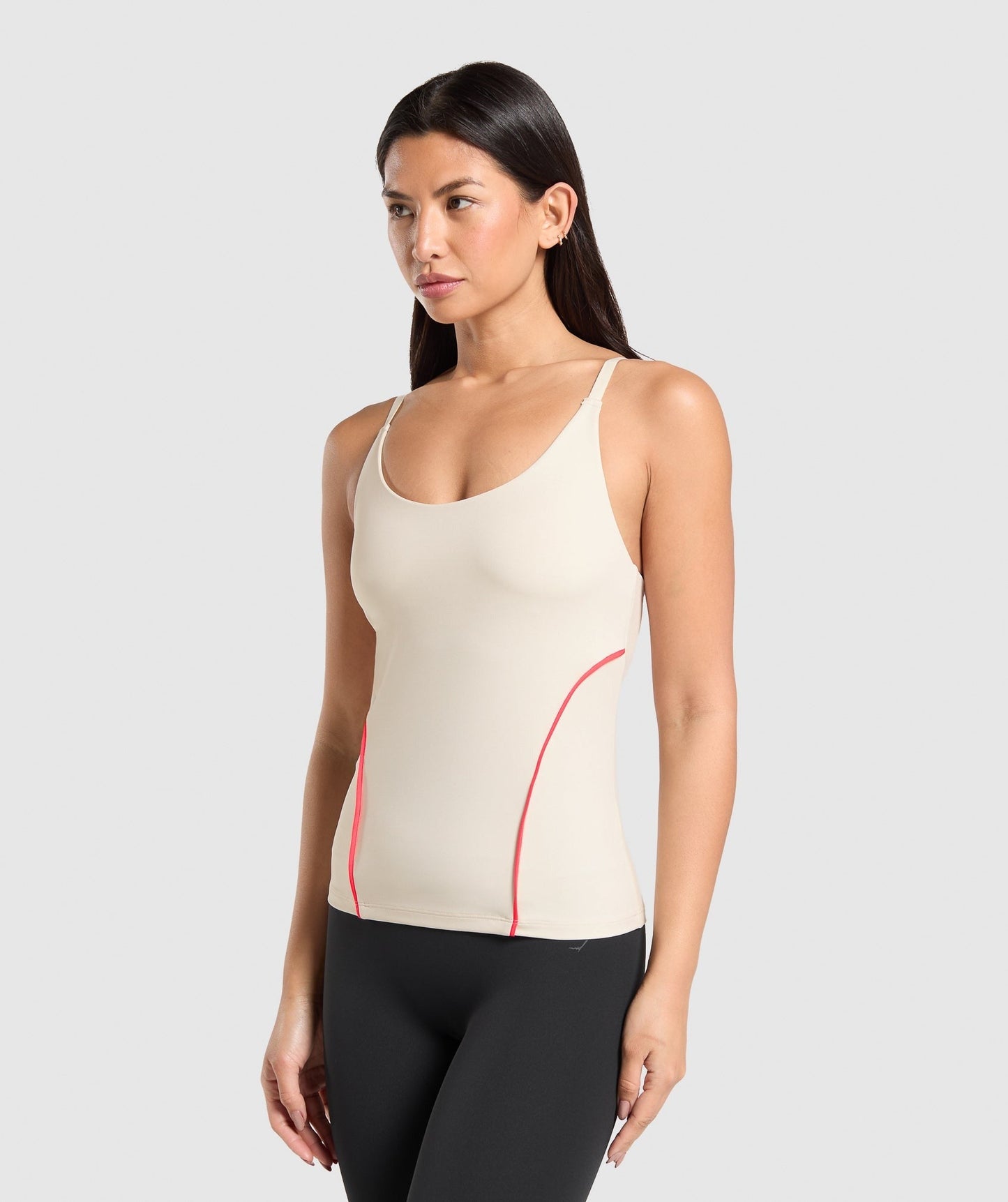 Gymshark Contour Stitch Tank with Shelf - Oat White