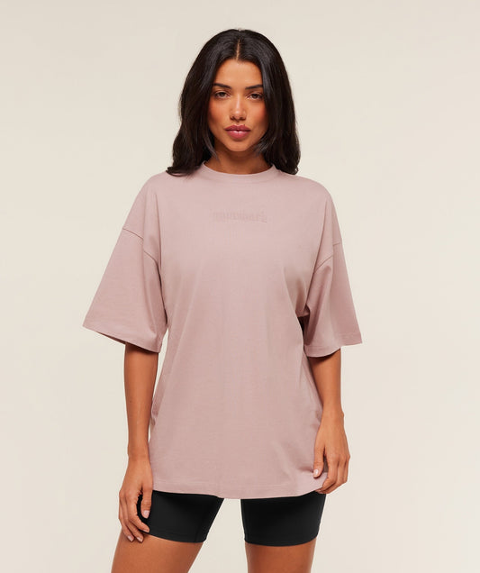Gymshark Embossed Graphic Oversized T-Shirt - Muted Pink