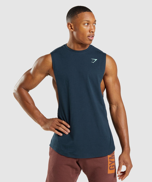 Gymshark Bold Drop Arm Tank - Navy