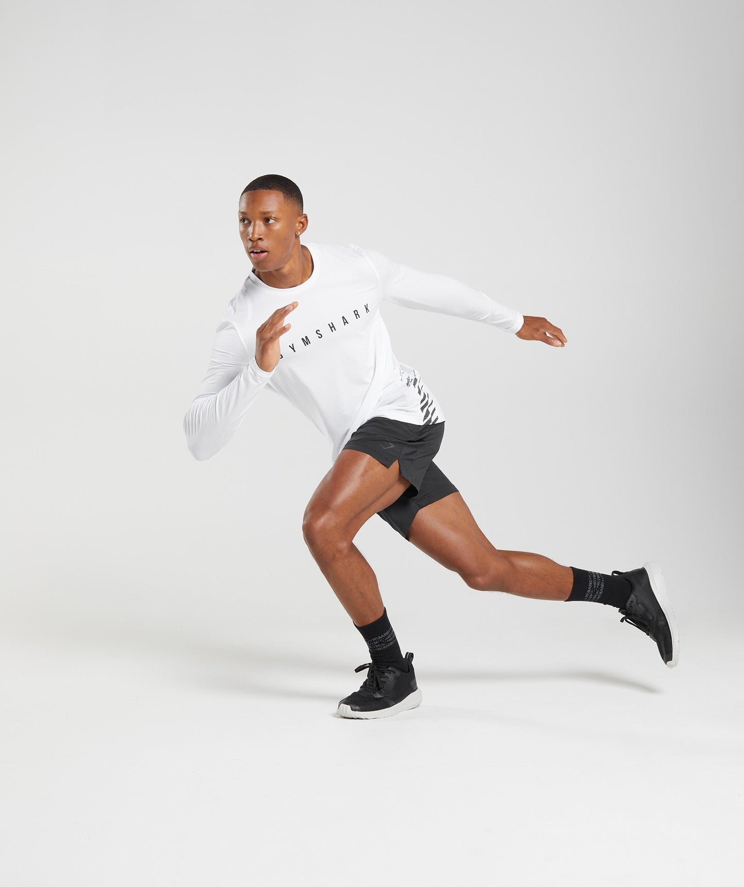 Gymshark Sport Stripe Long Sleeve T-Shirt - White