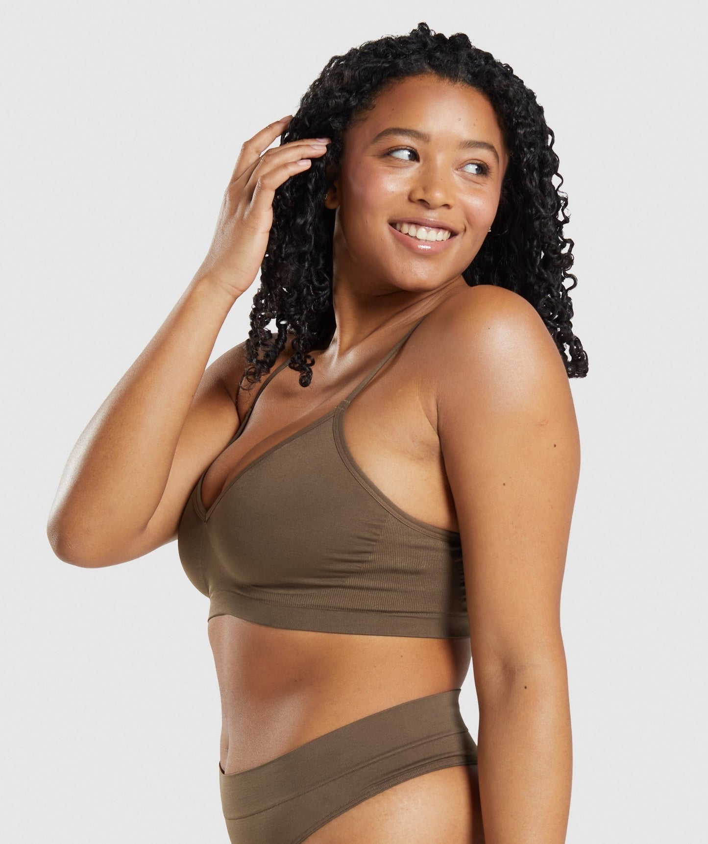 Gymshark Seamless Low Neck Bralette - Walnut Brown