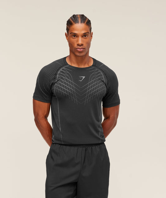 Gymshark Apex Seamless T-Shirt - Black/Dark Grey