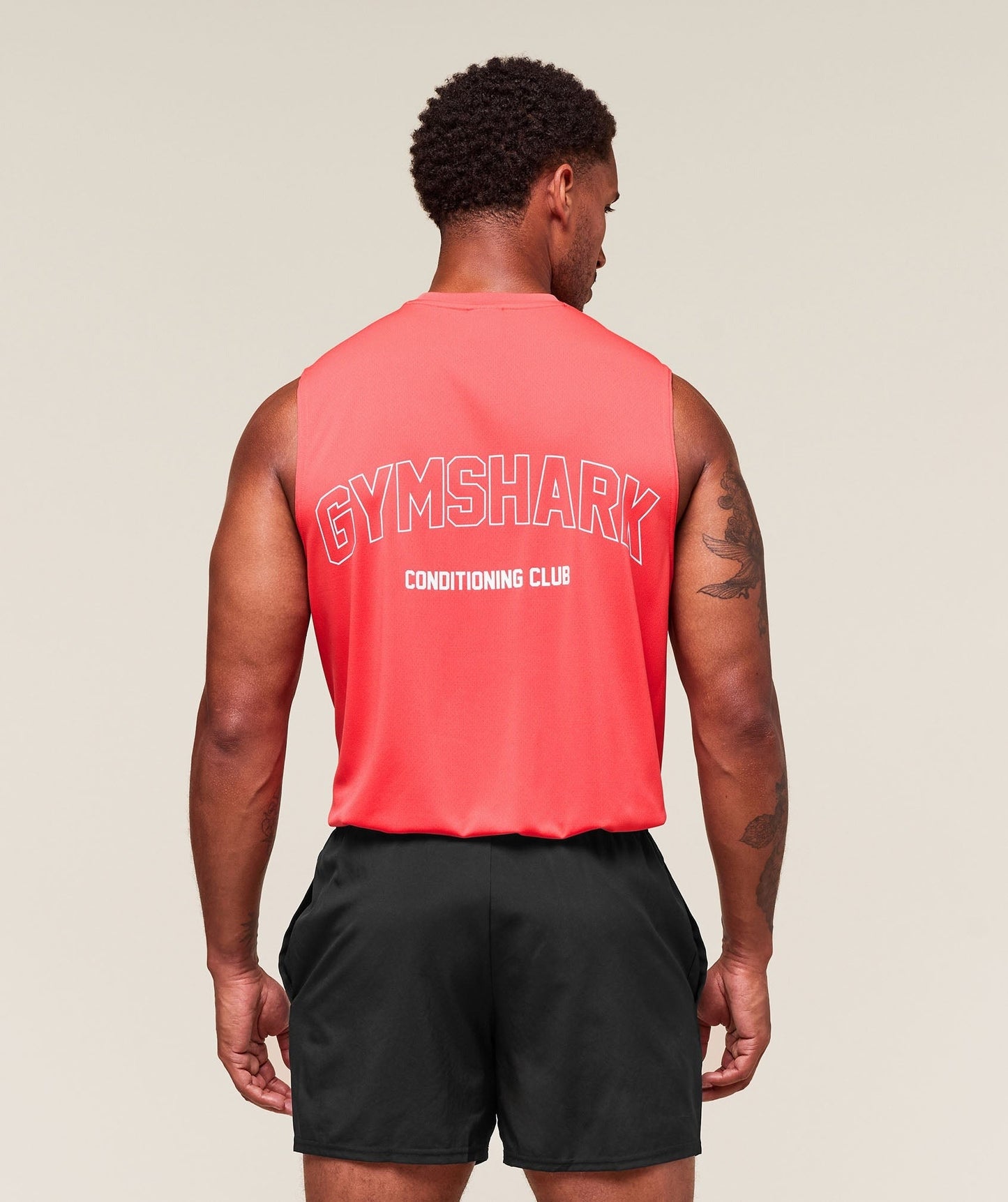 Gymshark Hybrid Athlete Cut Off Tank - Coral Red