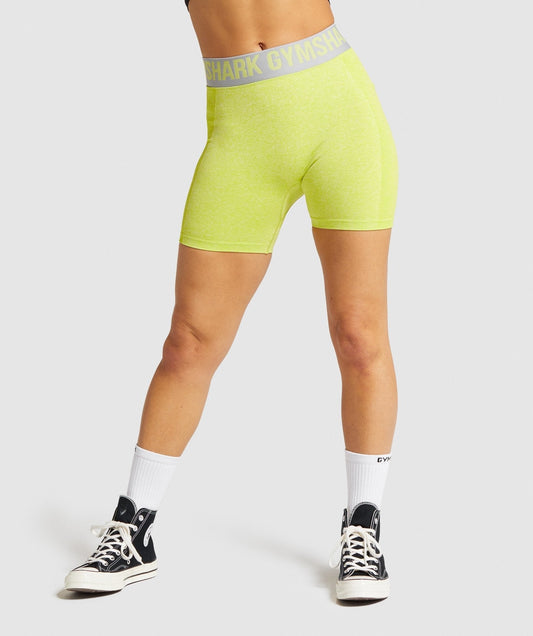 Gymshark Flex Shorts - Lime Marl/Light Grey