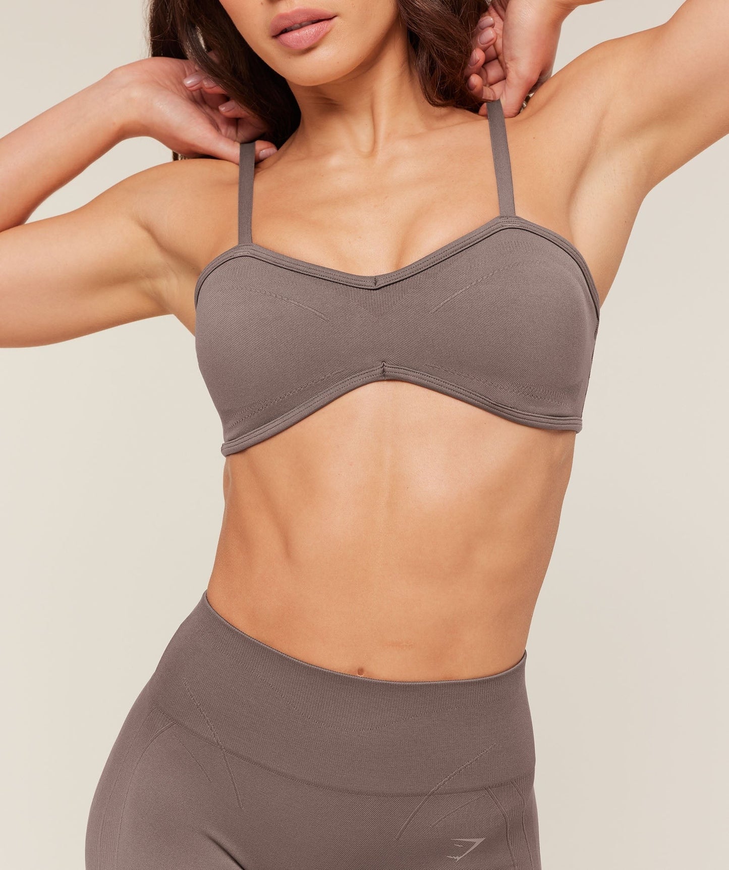 Gymshark Poise Light Support Seamless Sports Bra - Cool Brown