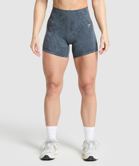 Gymshark Adapt Camo Seamless Shorts - Titanium Blue/Denim Grey