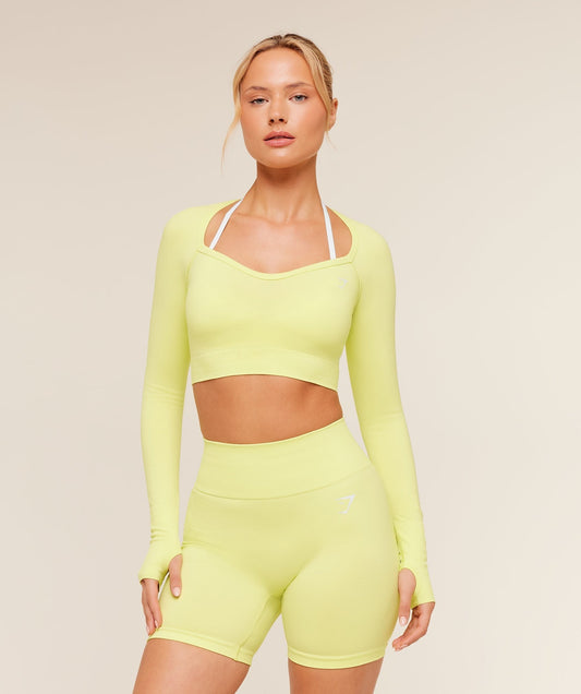 Gymshark Vital Sweetheart Neck Crop Top - Sorbet Yellow