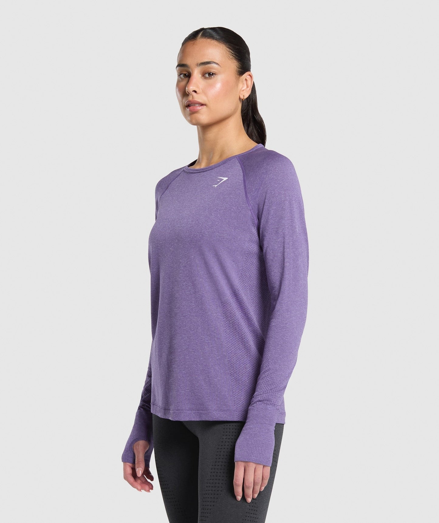 Gymshark Vital Seamless Light Long Sleeve Top - Functional Purple/Marl