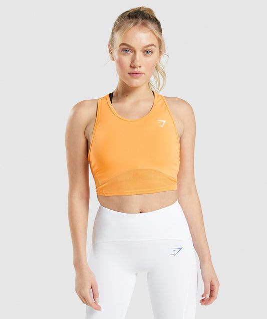 Gymshark Pulse Crop Tank - Apricot Orange