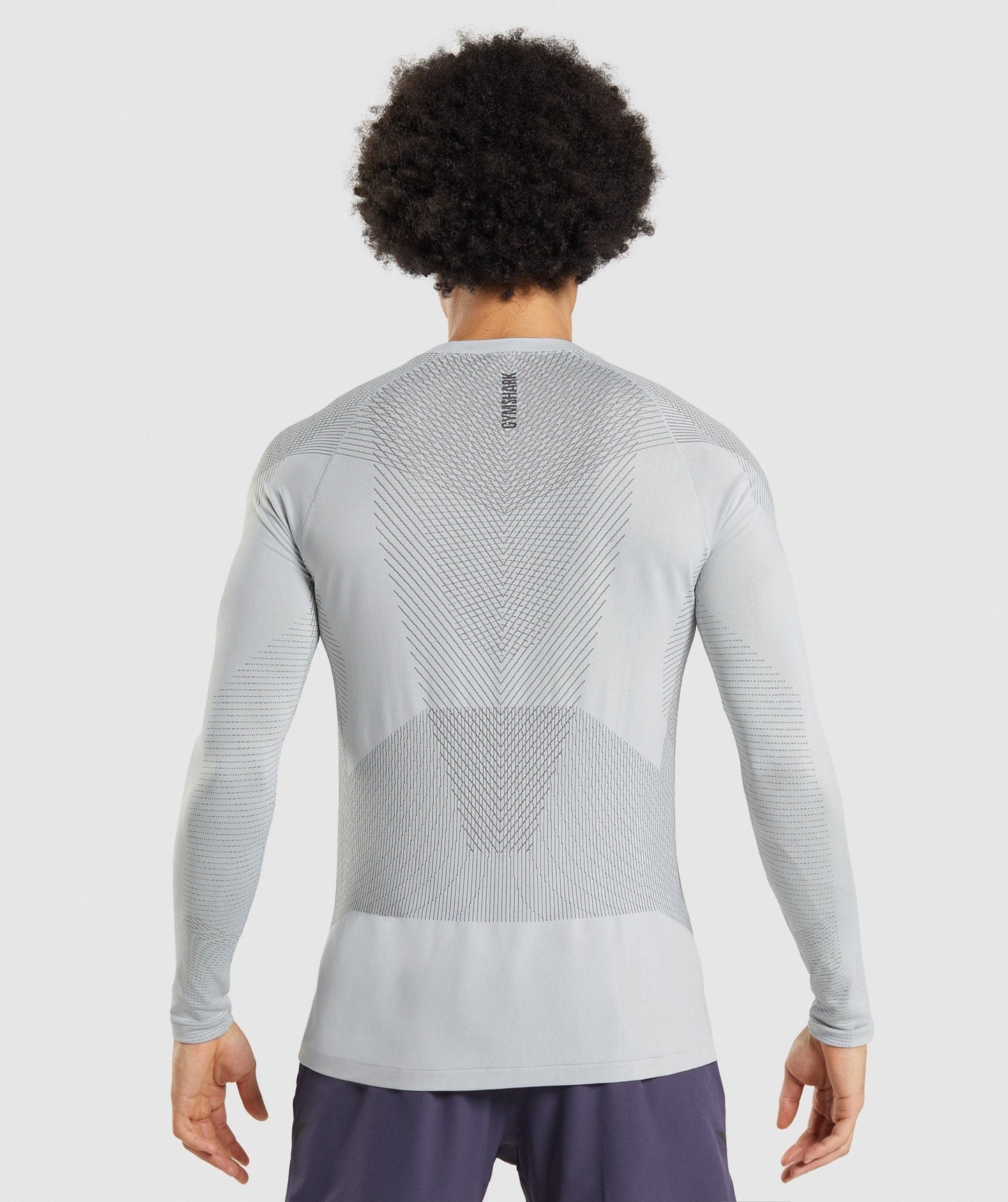 Gymshark Apex Seamless Long Sleeve T-Shirt - Light Grey/Onyx Grey