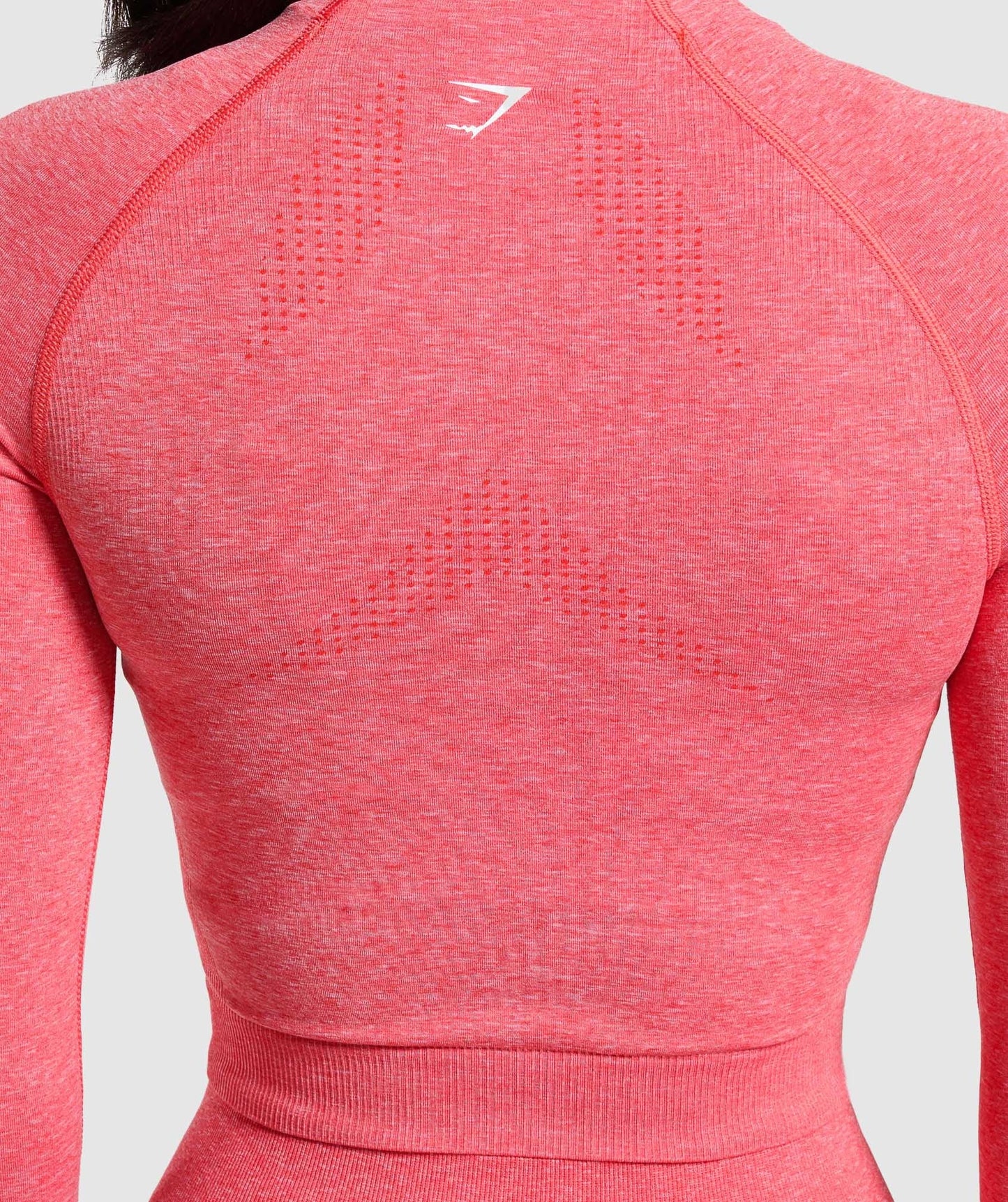 Gymshark Vital Seamless Midi Zip 2.0 Pullover - Coral Red/Marl