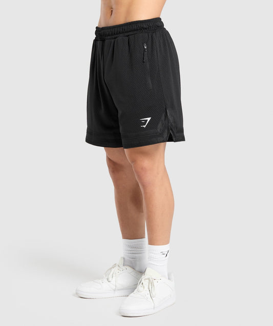 Gymshark Campus Mesh Shorts - Black/White Logo
