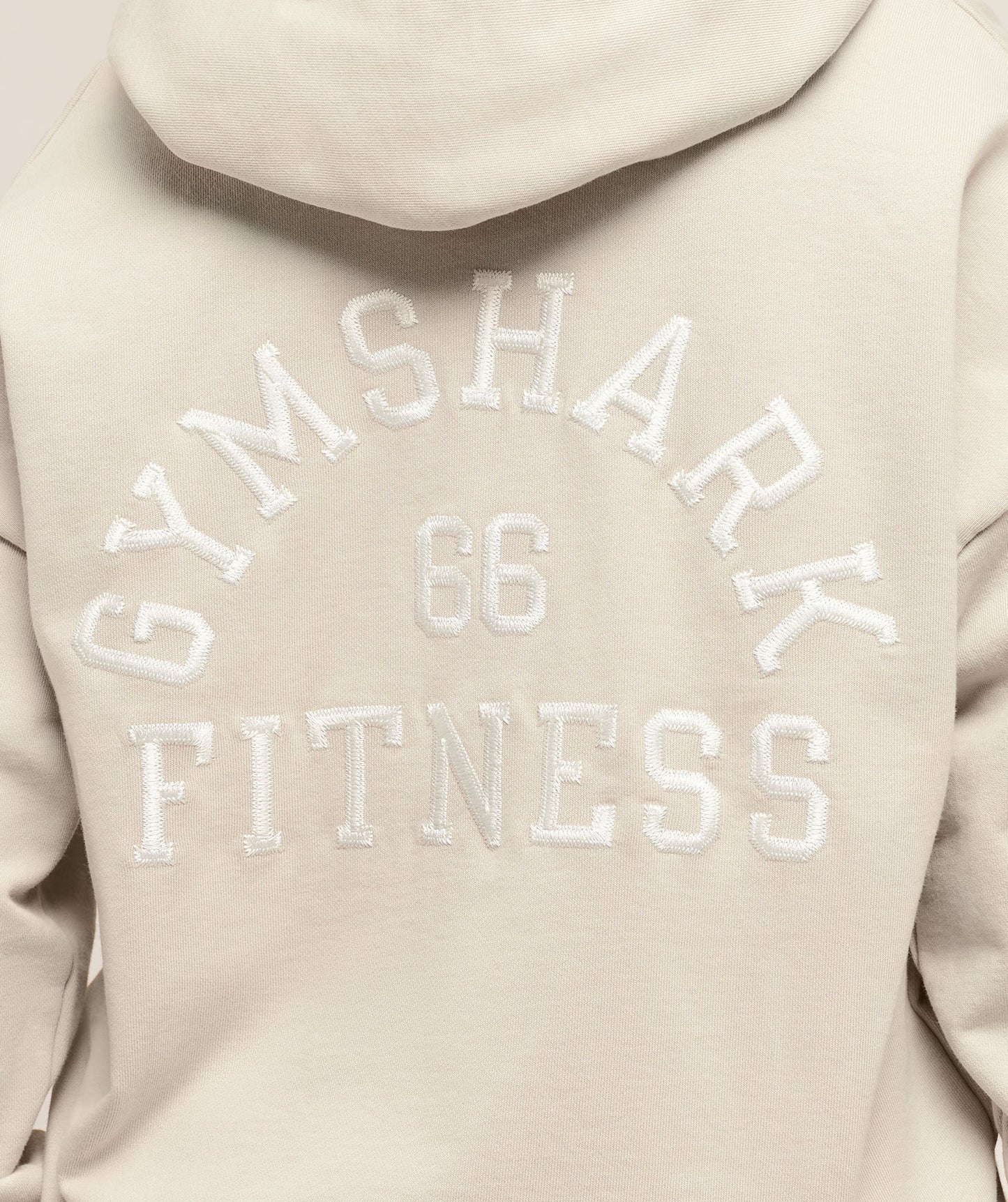 Gymshark Fitness Embroidered Graphic Zip Up Hoodie - Pebble Grey