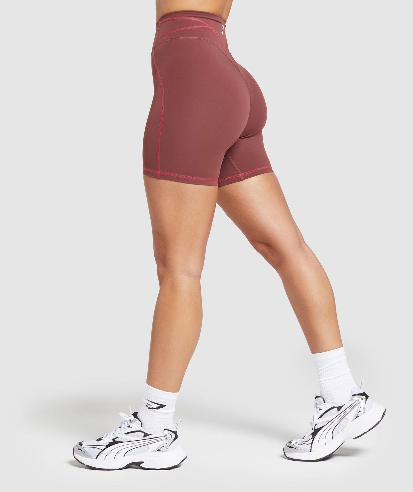 Gymshark Stitch Feature Shorts - Burgundy Brown