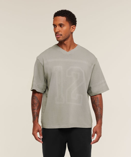 Gymshark Collegiate Washed Jersey T-Shirt - Smokey Grey