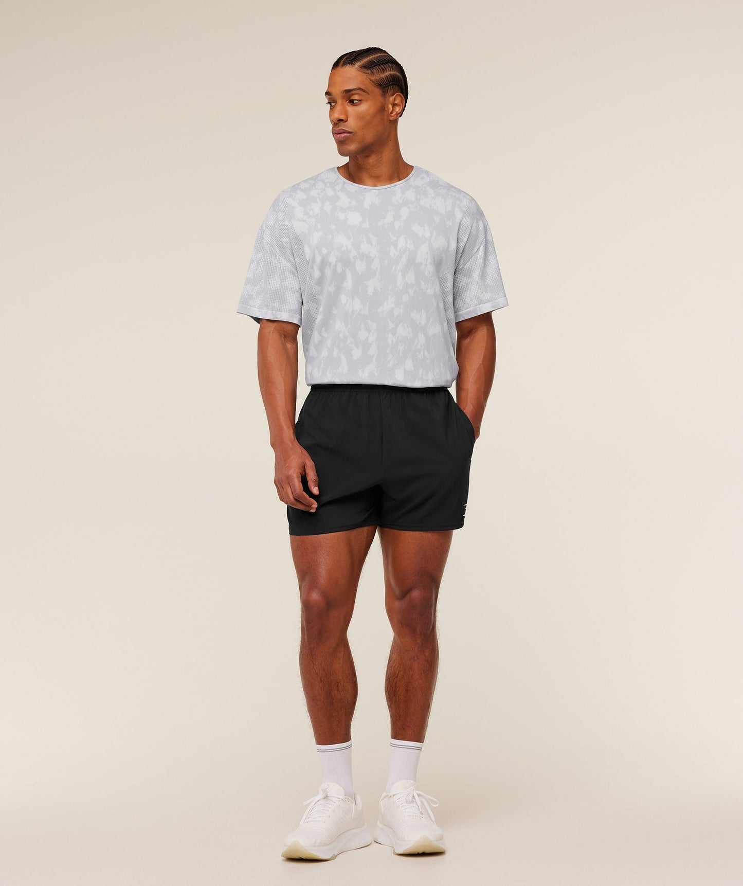 Gymshark Distance Seamless T-Shirt - Light Grey / Light Grey / ACID WASH