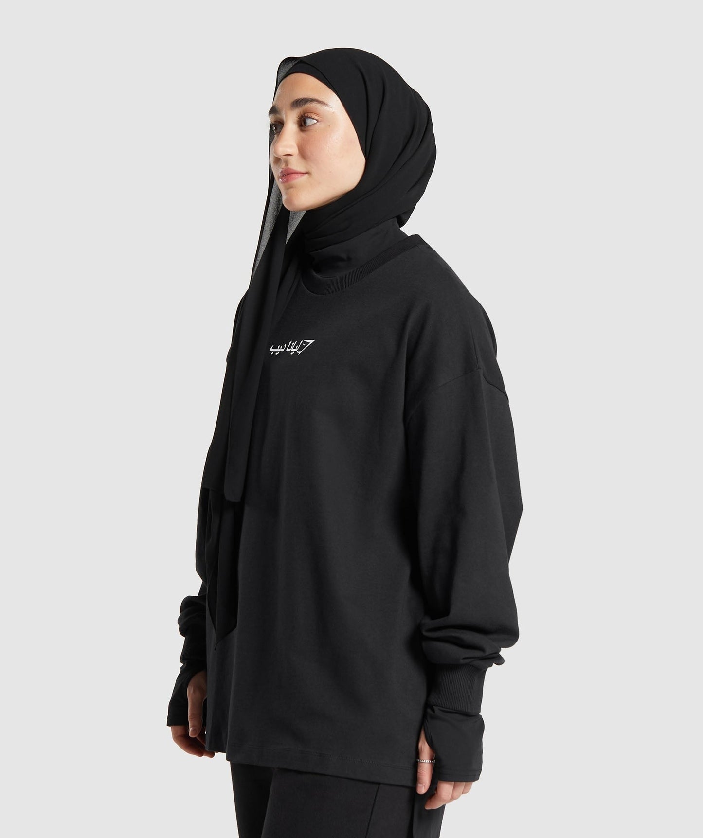 Gymshark GS X Leana Deeb Oversized Long Sleeve Top - Black