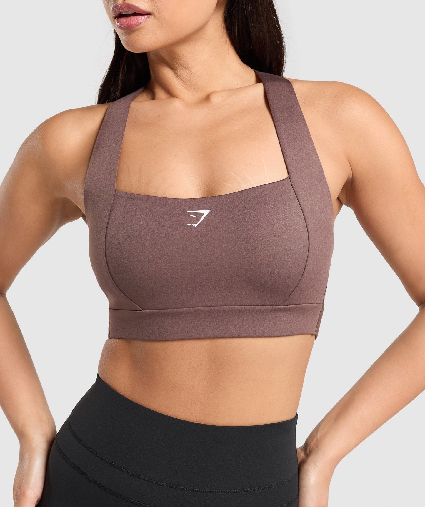 Gymshark Square Neck Sports Bra - Soft Brown
