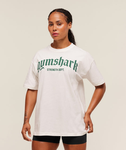 Gymshark Strength Department Oversized T-Shirt - Soft White