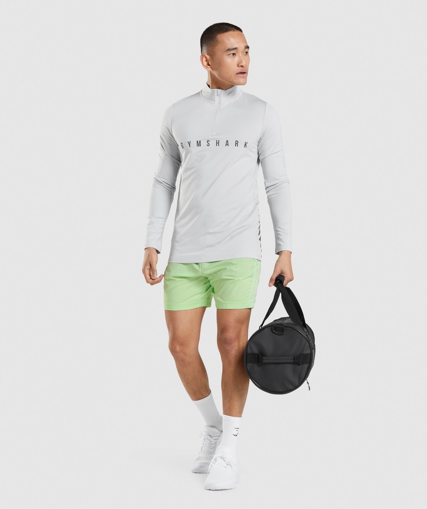 Gymshark Sport Stripe 1/4 Zip - Light Grey