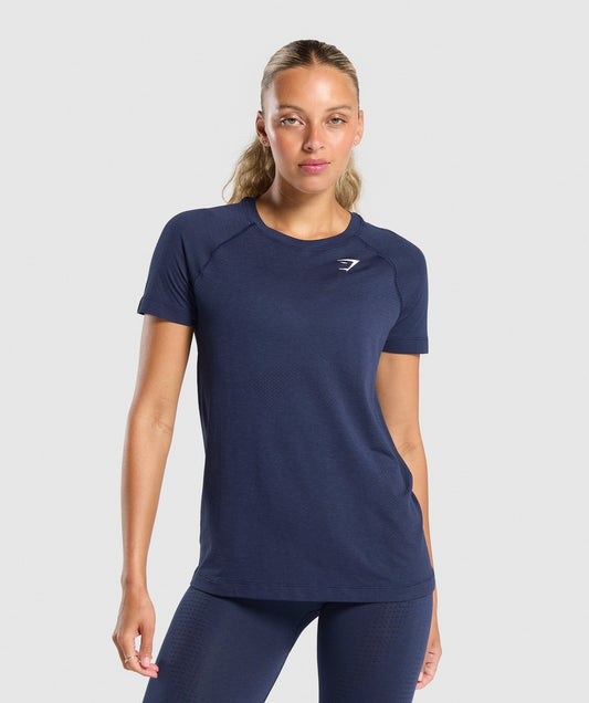 Gymshark Vital Seamless 2.0 Light T-Shirt - Heavy Blue Marl