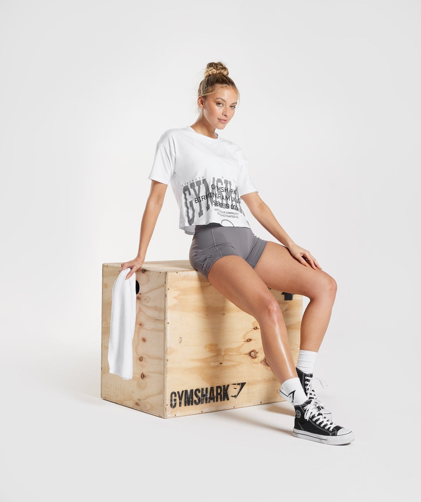 Gymshark Collegiate Midi Top - White