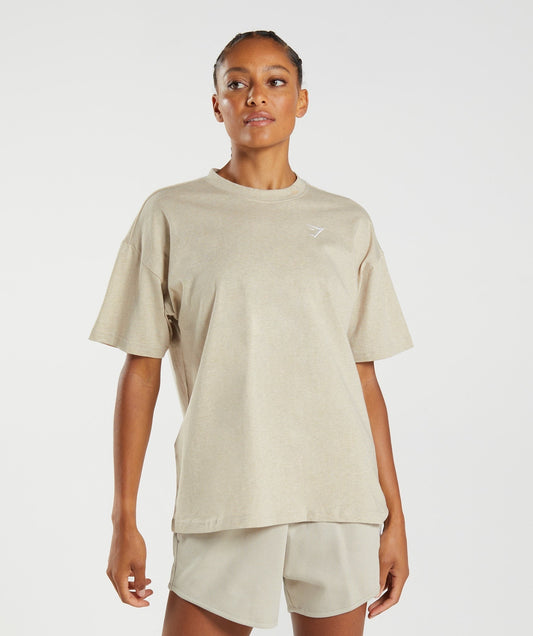 Gymshark Training Oversized T-Shirt - Sand Marl
