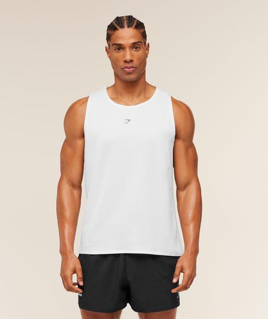 Gymshark Hybrid Engineered Jacquard Tank - White