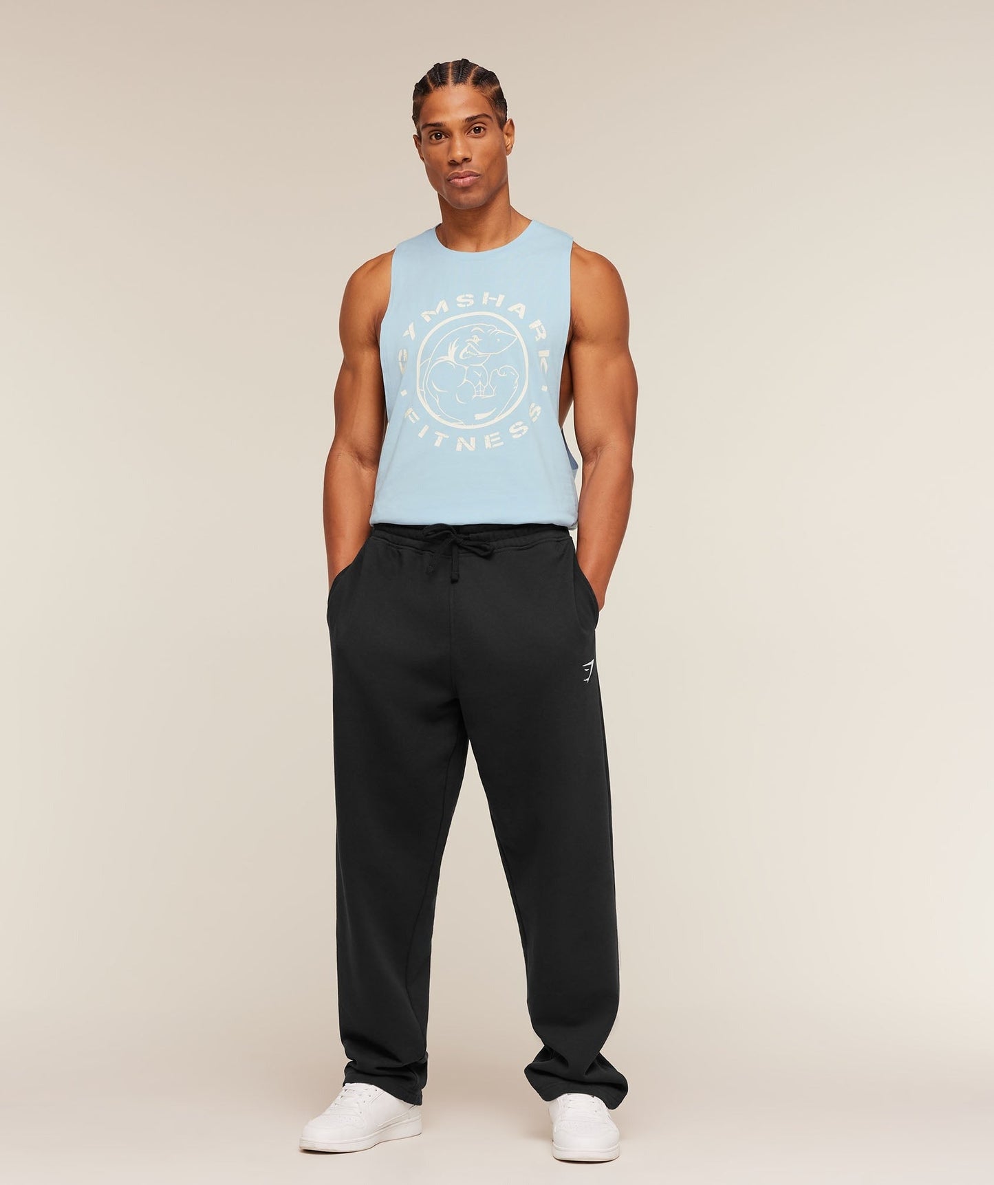 Gymshark Legacy Drop Arm Tank - Chilled Blue