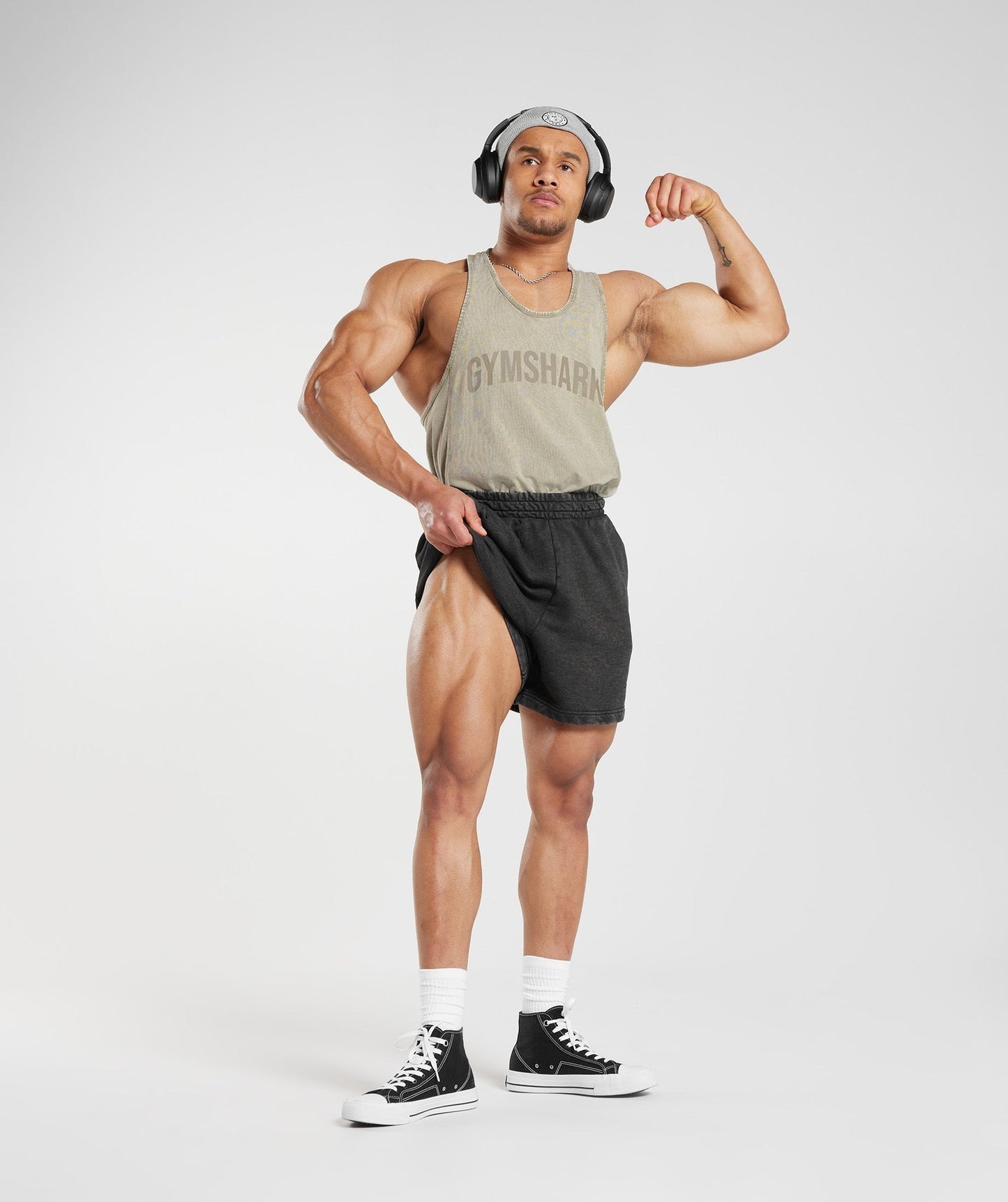 Gymshark Power Washed Stringer - Ecru Brown