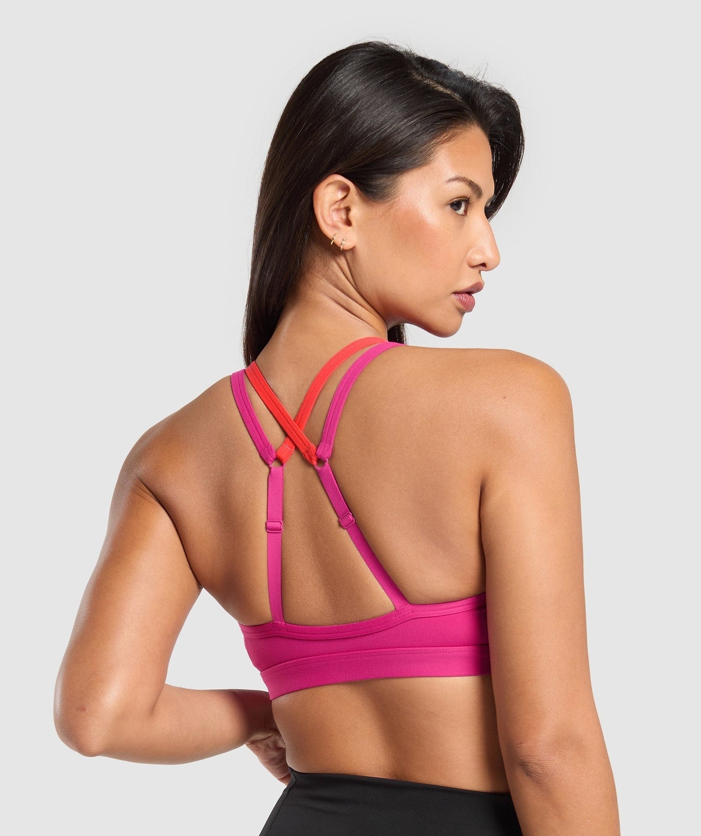 Gymshark Double Up Sports Bra - Winning Pink/Coral Red