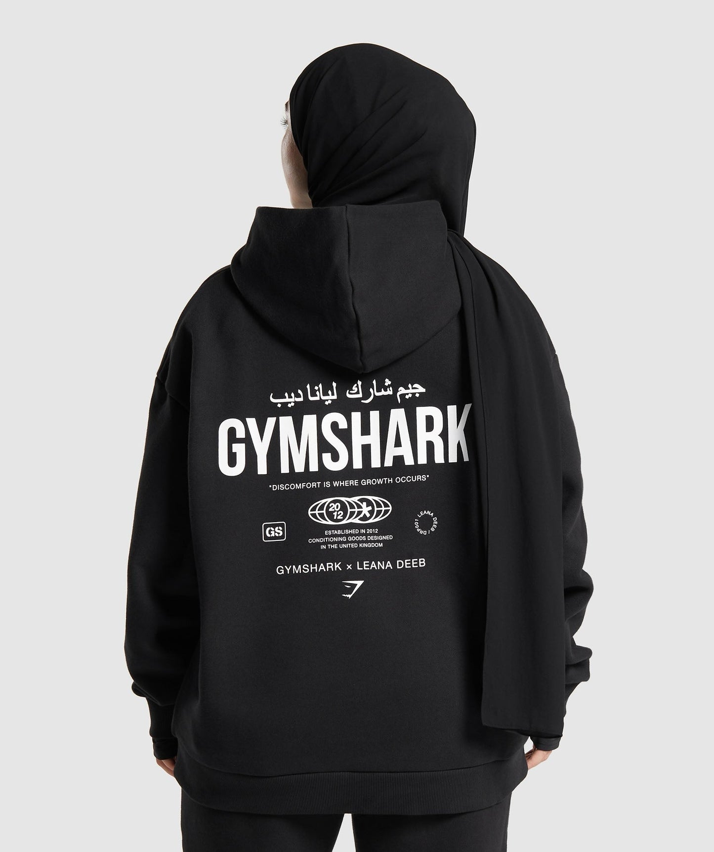 Gymshark GS X Leana Deeb Oversized Graphic Hoodie - Black