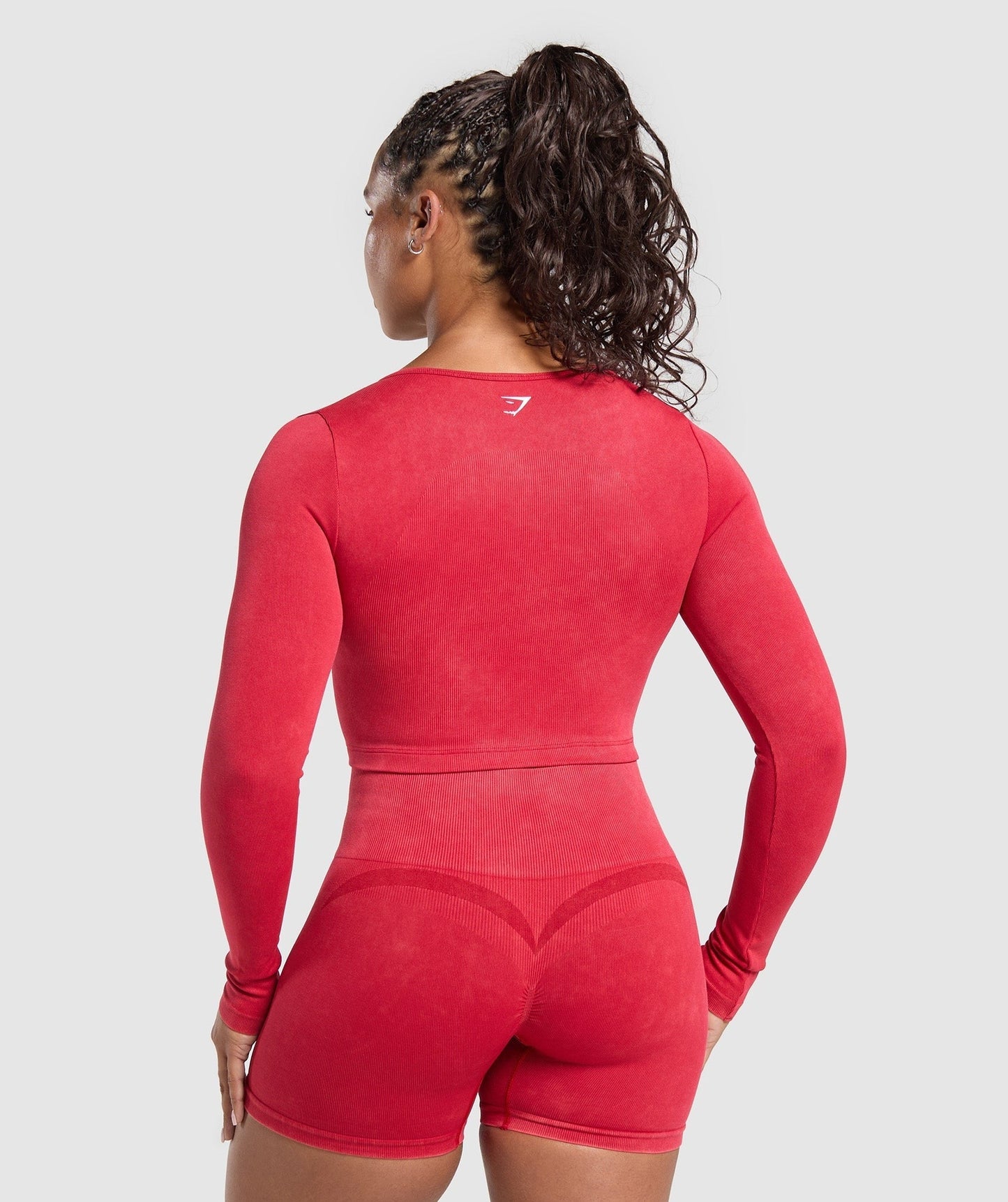 Gymshark Gains Seamless Washed Zip Up Jacket - Carmine Red