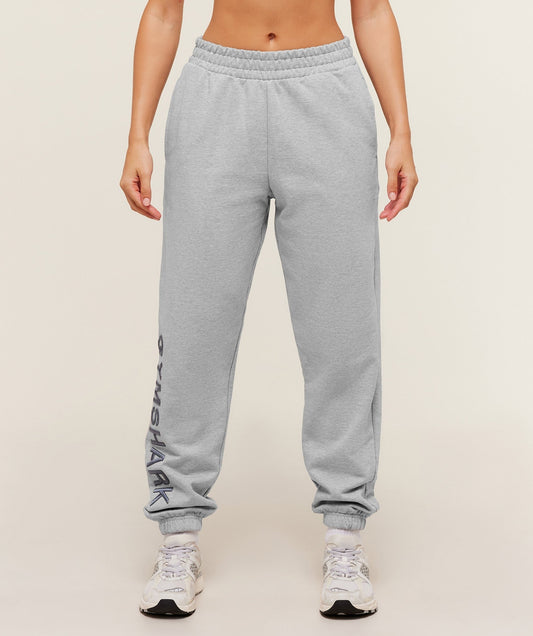 Gymshark Embroidered Logo Joggers - Light Grey Core Marl