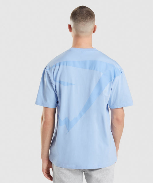 Gymshark Oversized Sharkhead T-Shirt - Moonstone Blue