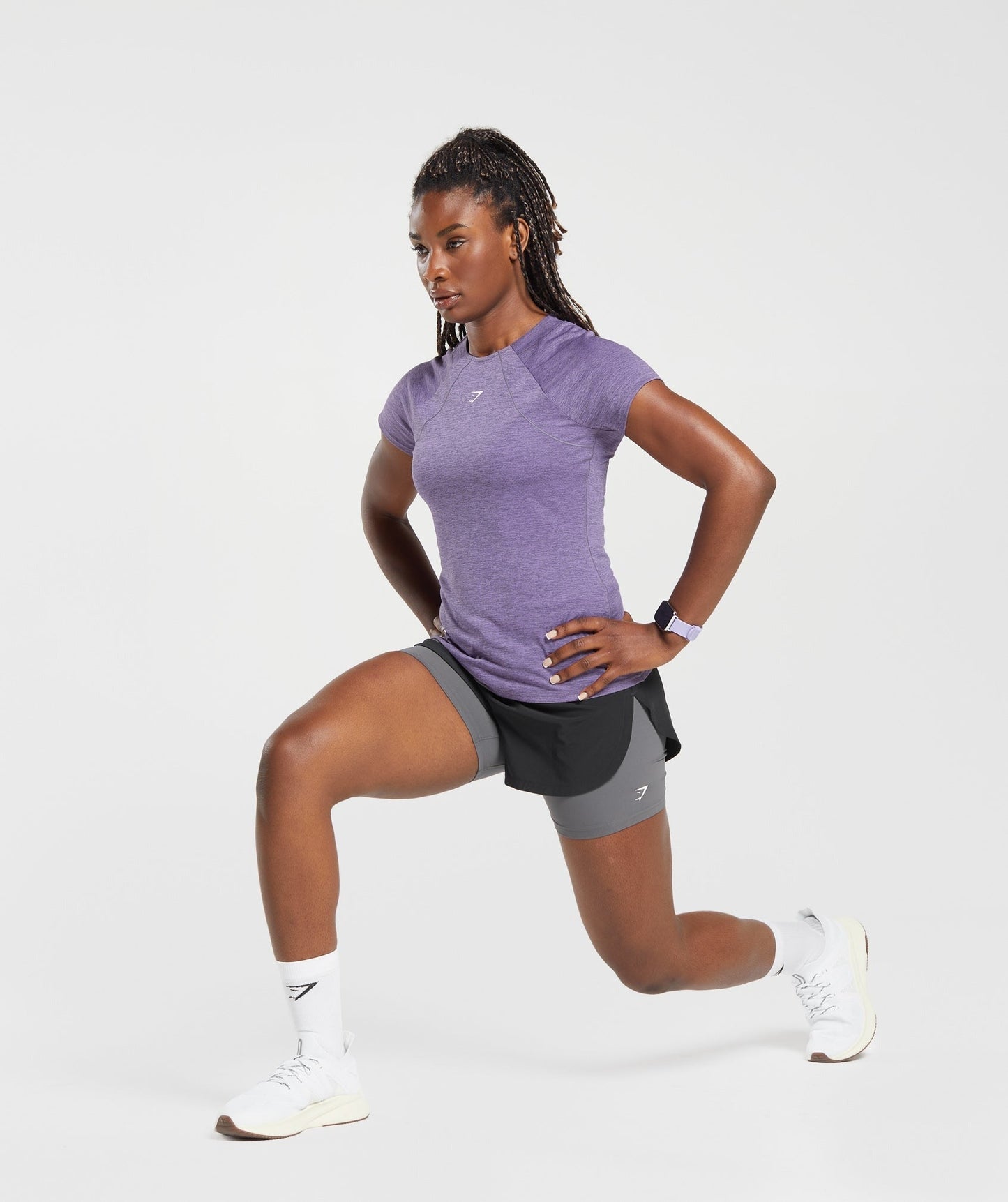 Gymshark Running T-Shirt - Dewberry Purple/Grape Purple
