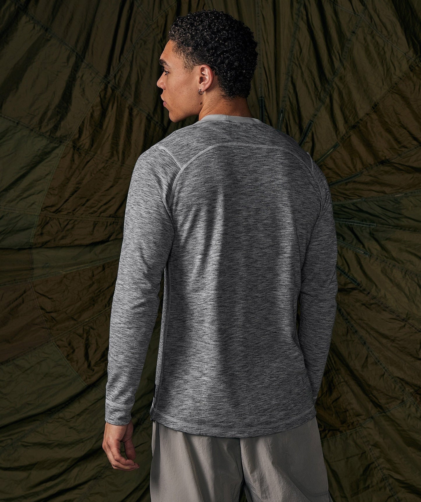 Gymshark Retake Long Sleeve T-Shirt - Light Grey/Graphite Grey Marl