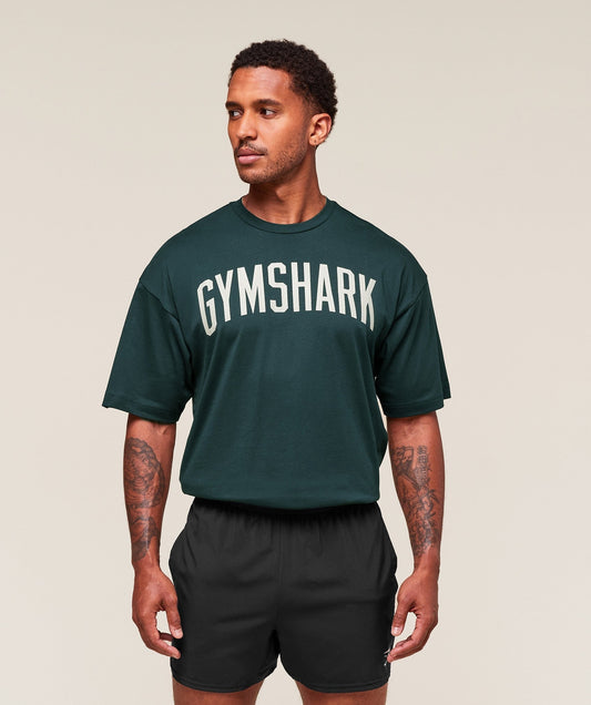 Gymshark Worn Graphic T-Shirt - Deep Petrol Blue
