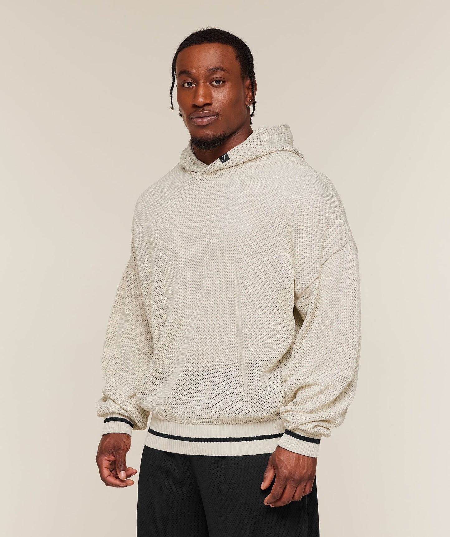 Gymshark Collective Crochet Style Hoodie - Tinted White
