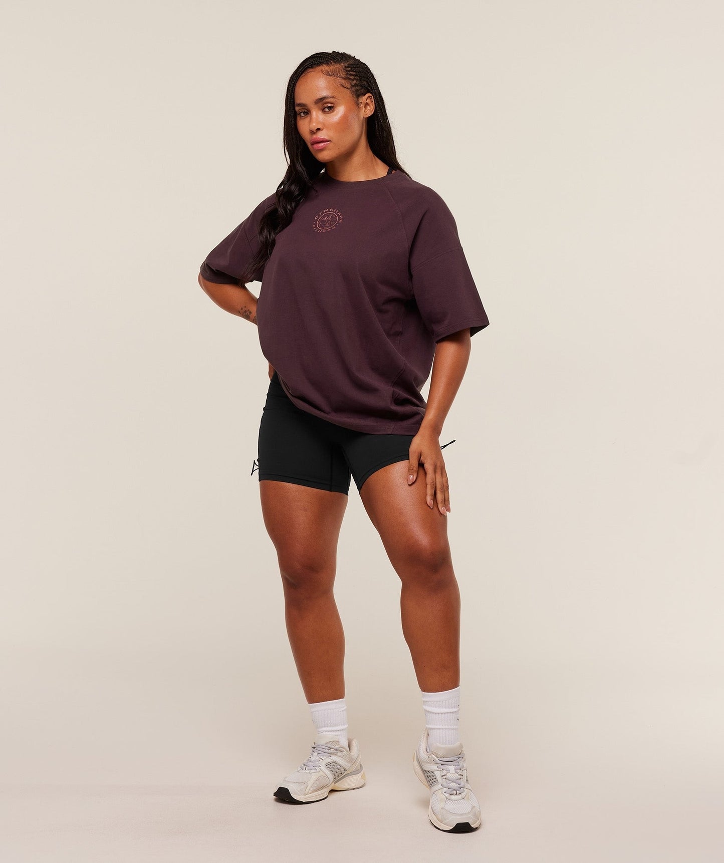 Gymshark Legacy Logo Oversized T-Shirt - Cherry Purple