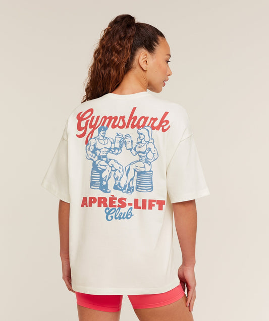 Gymshark Après-Lift Club Oversized T-Shirt - GS Soft White