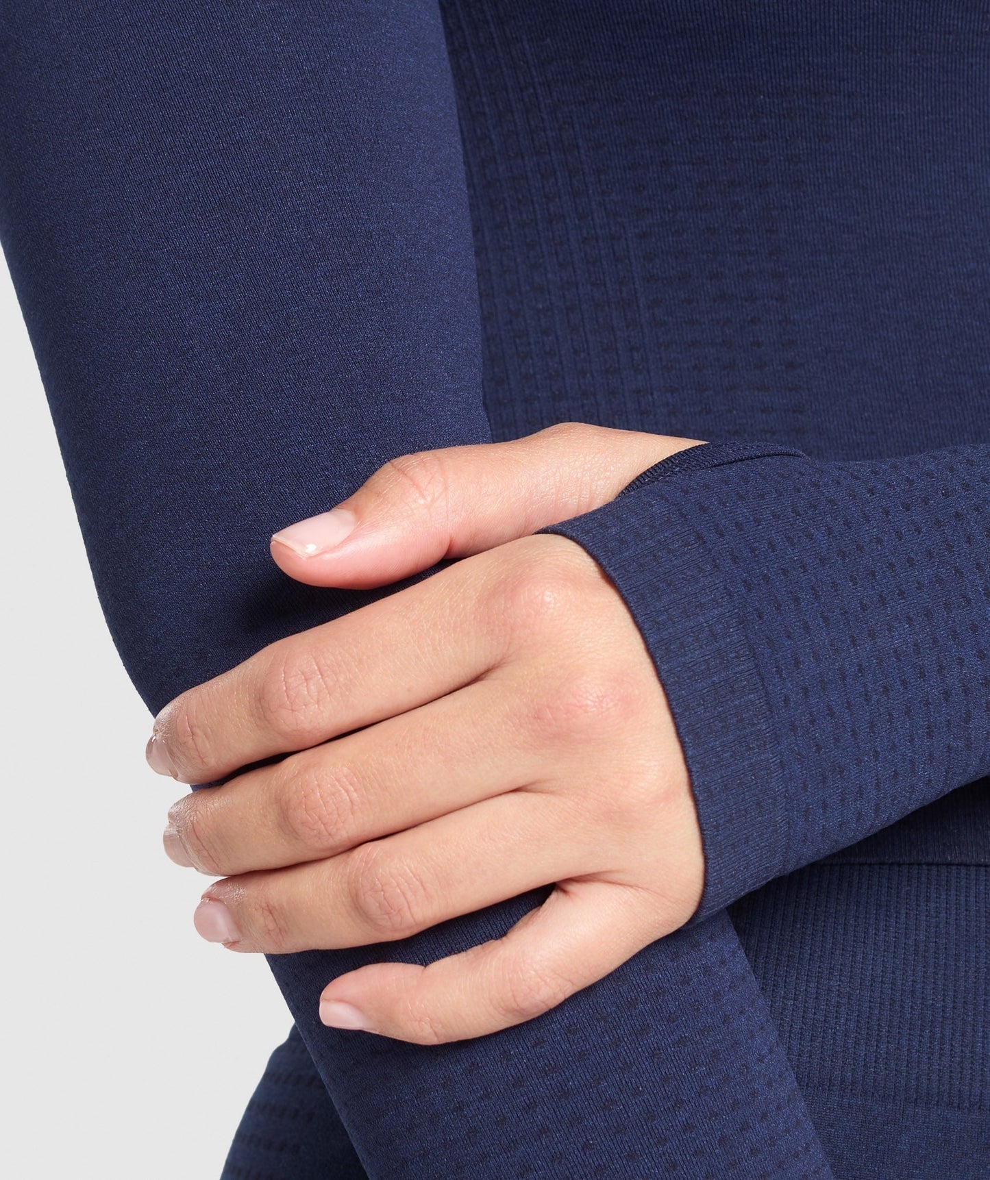Gymshark Vital Long Sleeve Cut Out Top - Heavy Blue/Marl