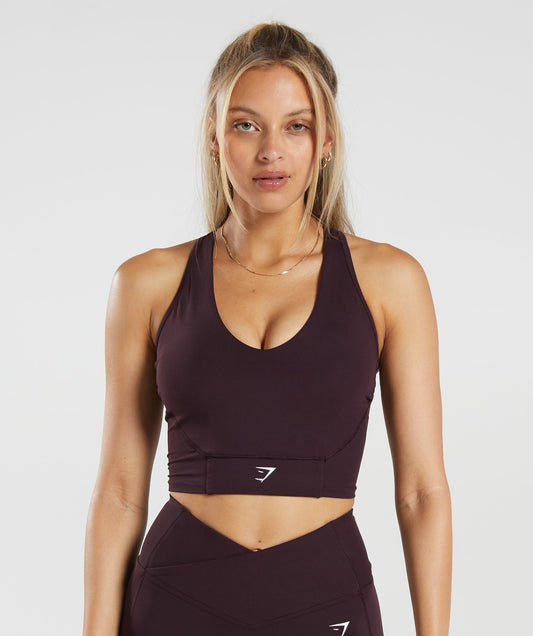 Gymshark Crop Mesh Tank - Plum Brown